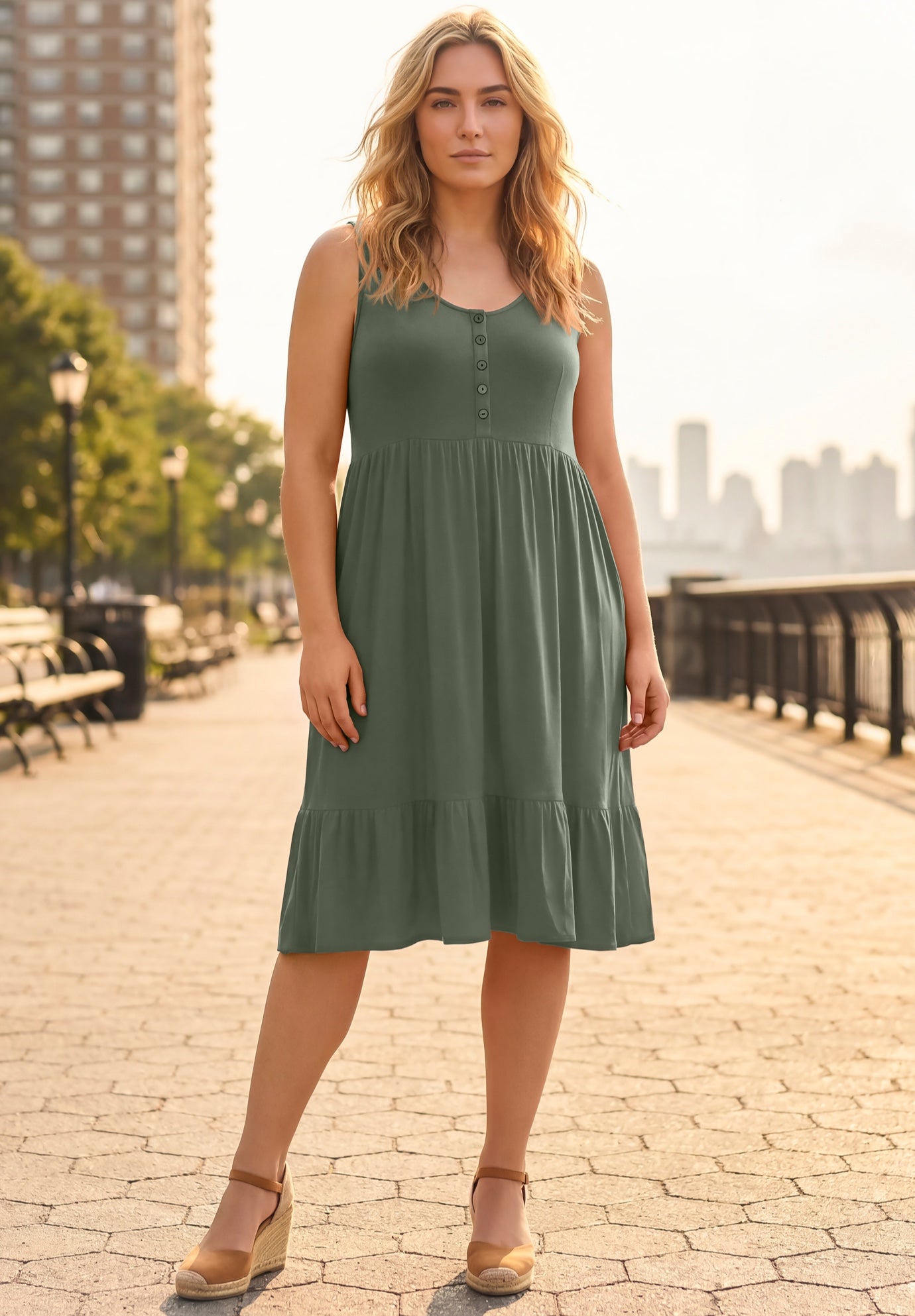 Button Detail Tank Dress image number 0