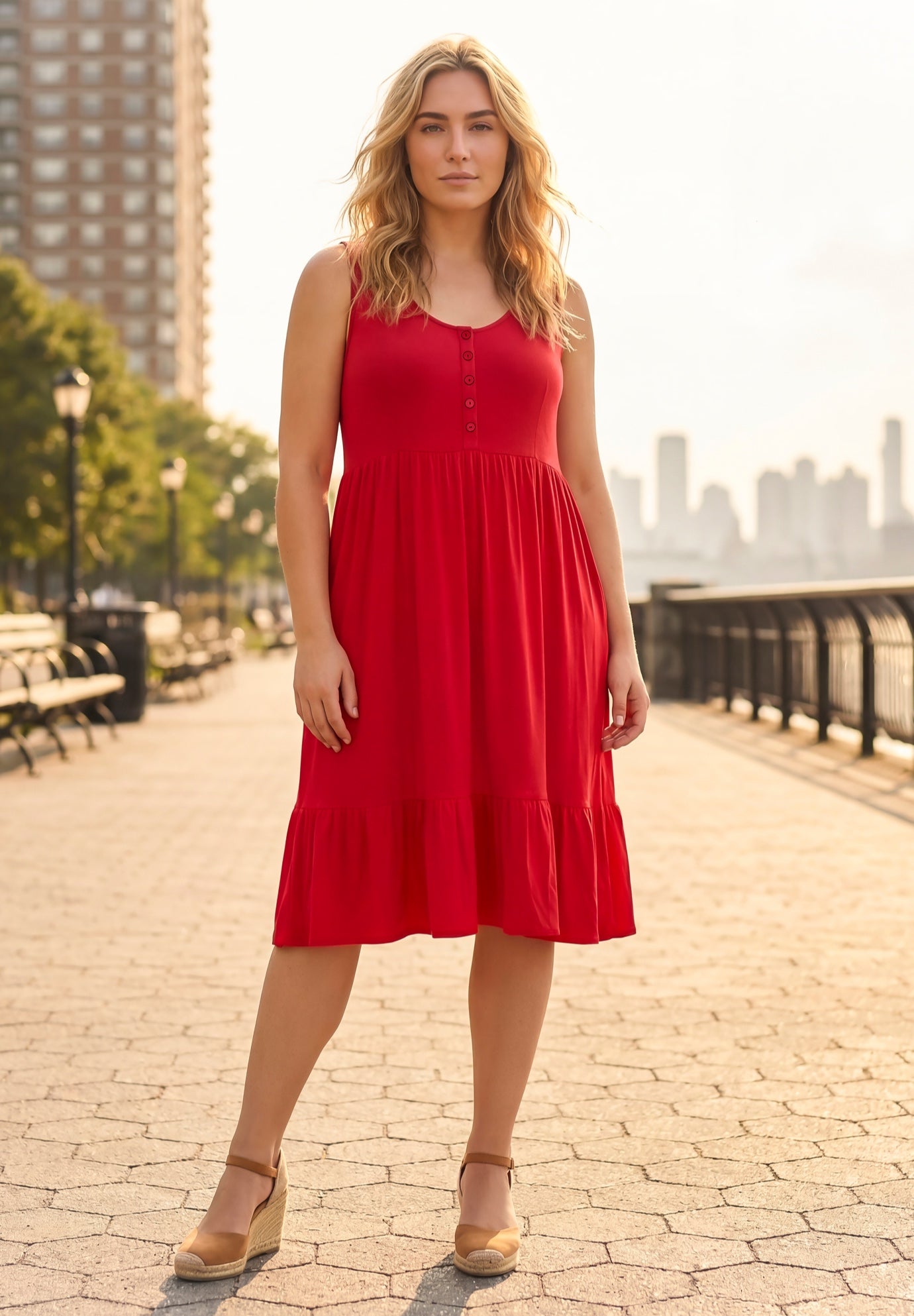 Button Detail Tank Dress image number 0