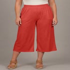 Knit Gauze Smocked Wide-Leg Crop image number null