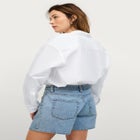 Stretch Denim 5-Pocket High Waisted Relaxed Mom Shorts image number 1