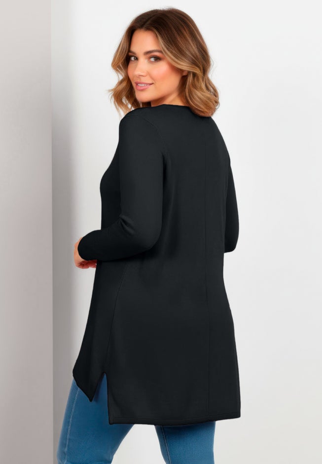 V-Neck Tunic Sweater image number 2