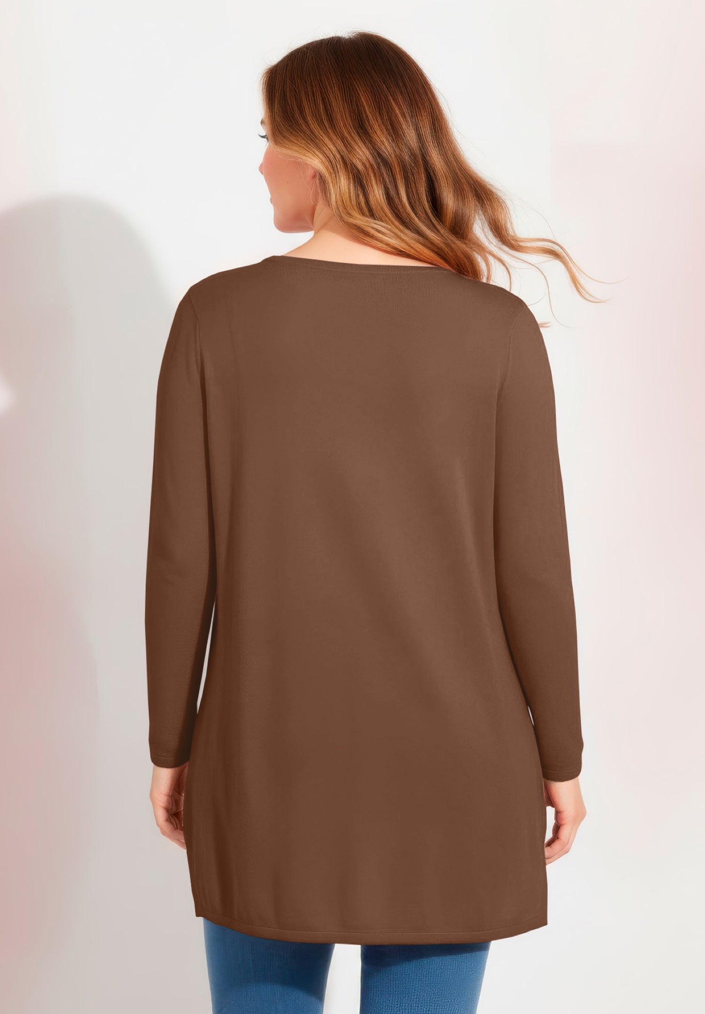 V-Neck Tunic Sweater image number 1