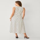 Sleeveless A-line Long Midi Dress With Flower Pin image number 2
