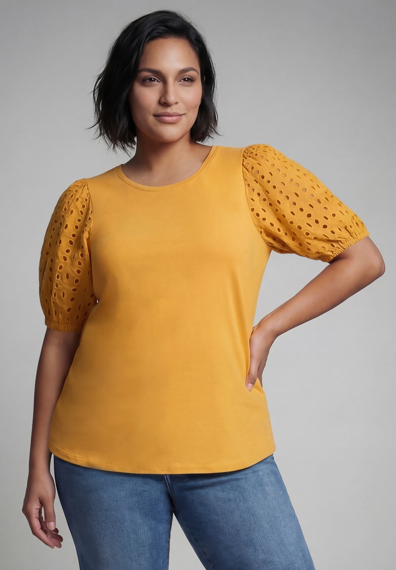 Eyelet Sleeve Tee image number 0