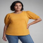 Eyelet Sleeve Tee image number 0