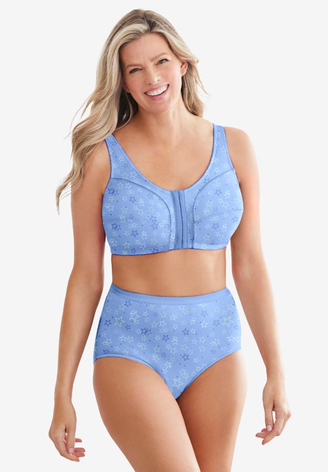 Cotton Front-Close Wireless Bra image number 6