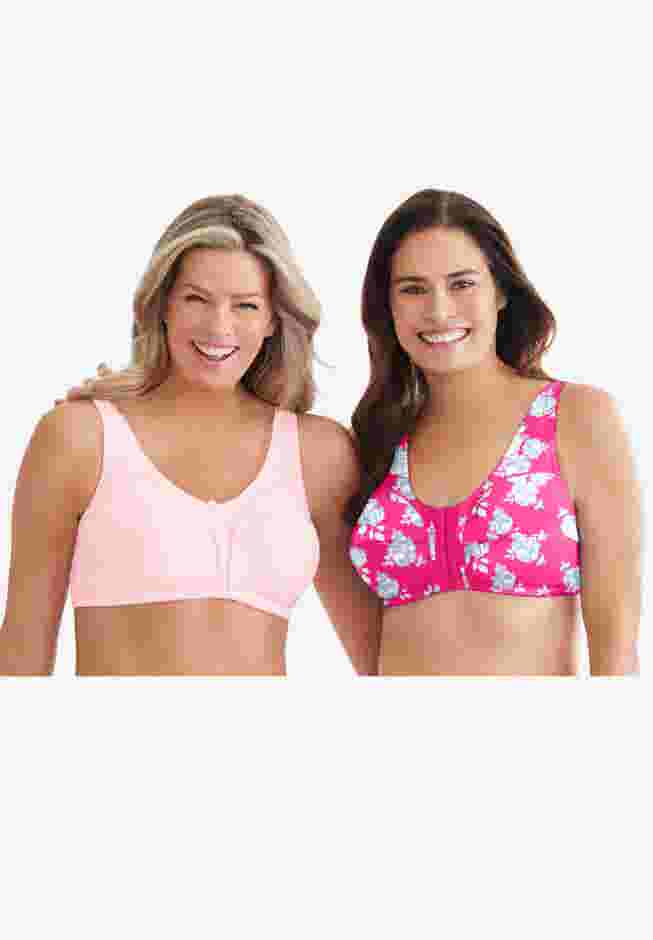 Cotton Front-Close Wireless Bra image number 8