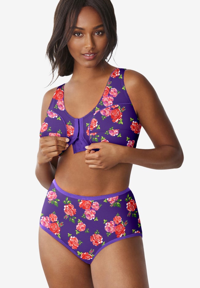 Cotton Front-Close Wireless Bra image number 9