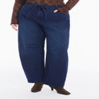 Dramatic Drawstring Barrel Jean image number null