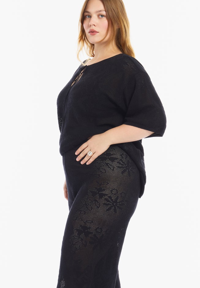 Straight-Leg Jacquard Knit Pant image number 4