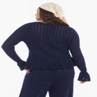 Pointelle Peplum Sweater image number 3