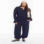 Pointelle Peplum Sweater image number 1