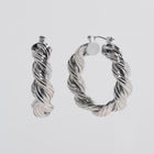 Twisted Hoop Earrings image number 1