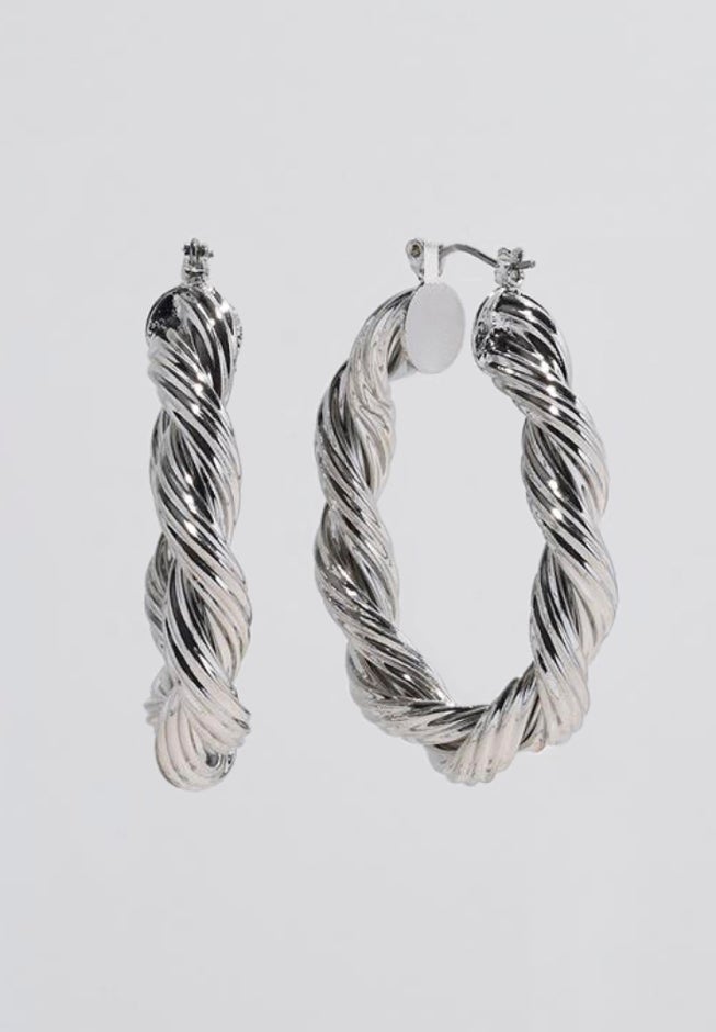 Twisted Hoop Earrings image number 1