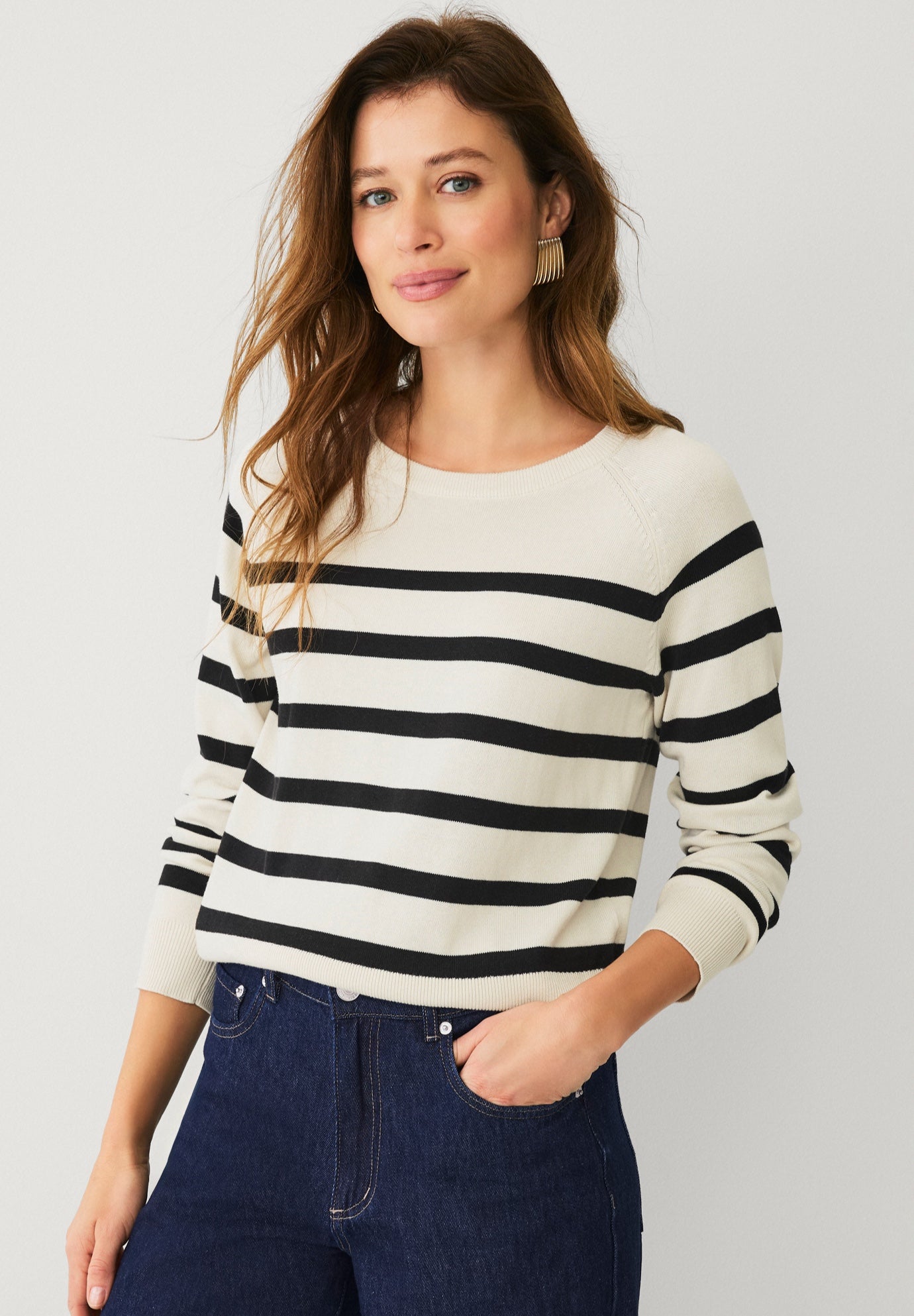 Fine Knit Boatneck Pullover Sweater image number 0