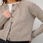 Crew Neck Boxy Button-front Cardigan image number 2