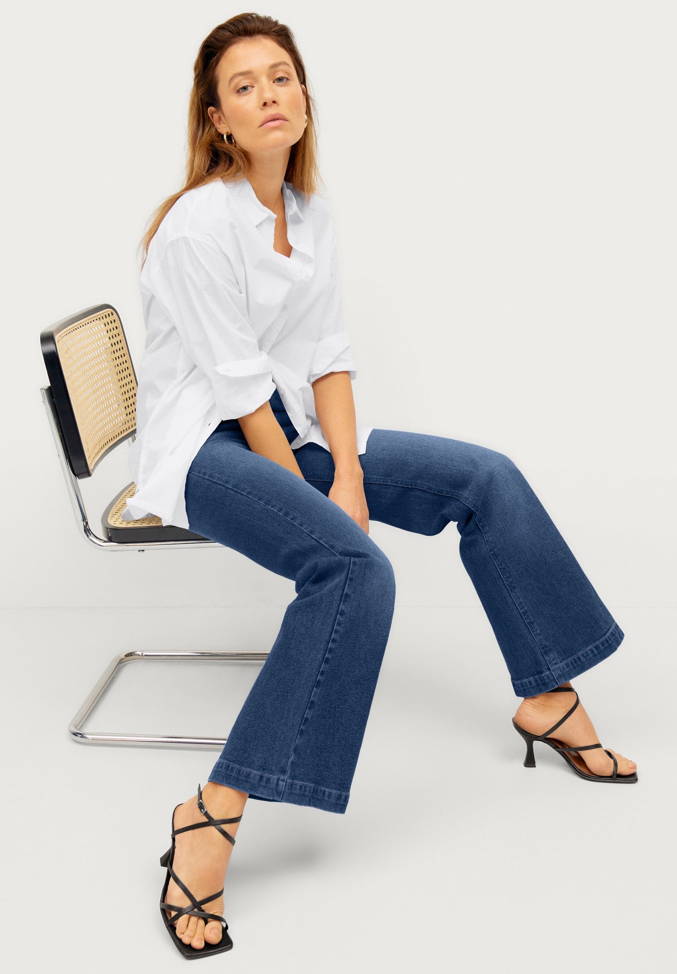 High-Rise Stretch Flare Leg Jeans image number 7