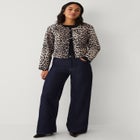 Structured Denim Tie Front Jacket image number null
