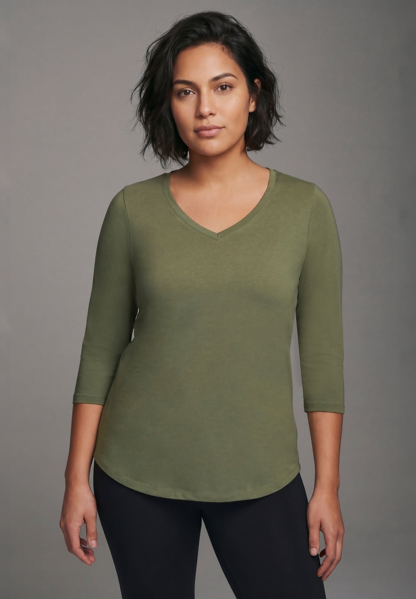 Signature 3/4 Sleeve V-Neck Tee image number 0