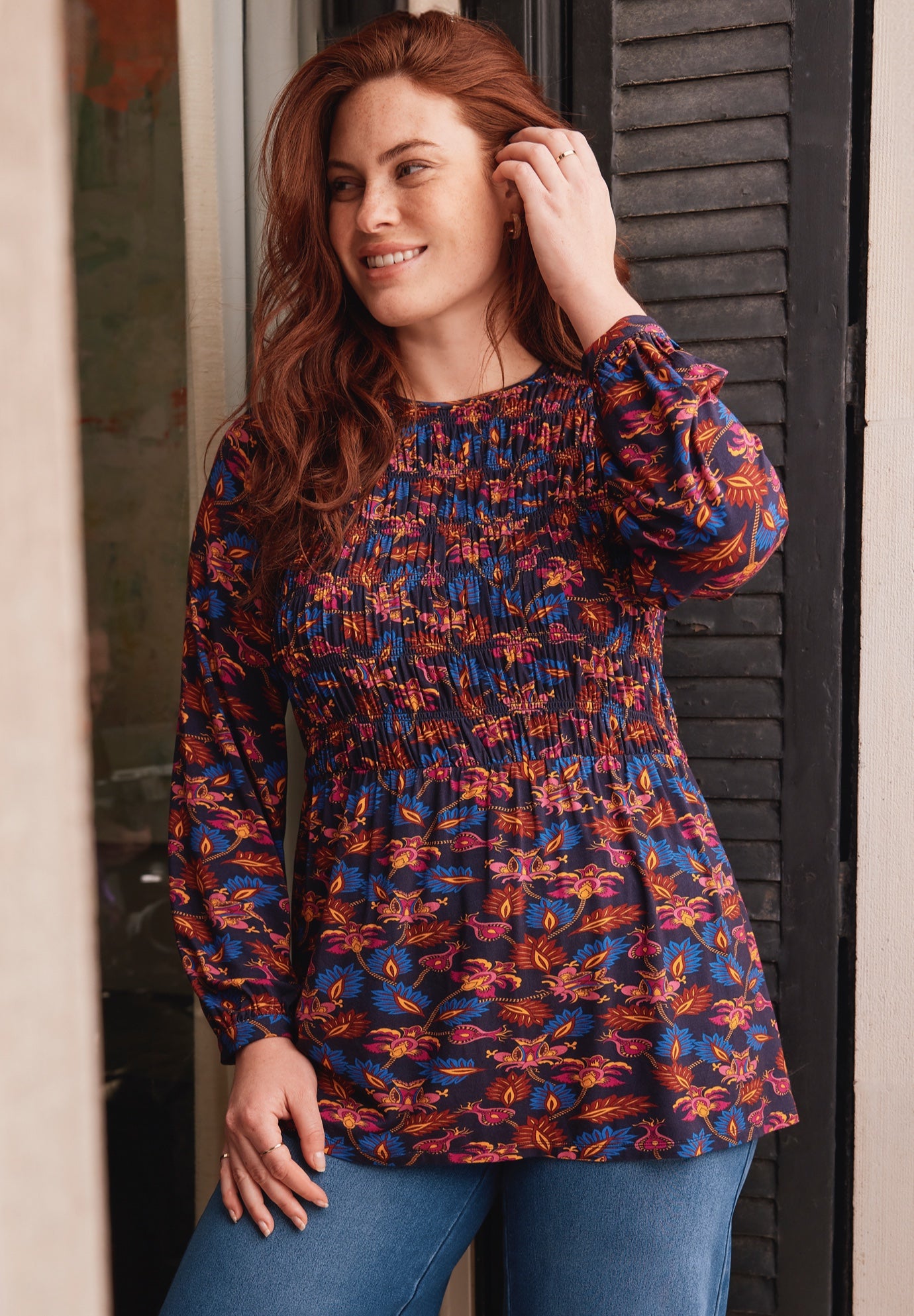 Sela Smocked Long Sleeve Top image number 0