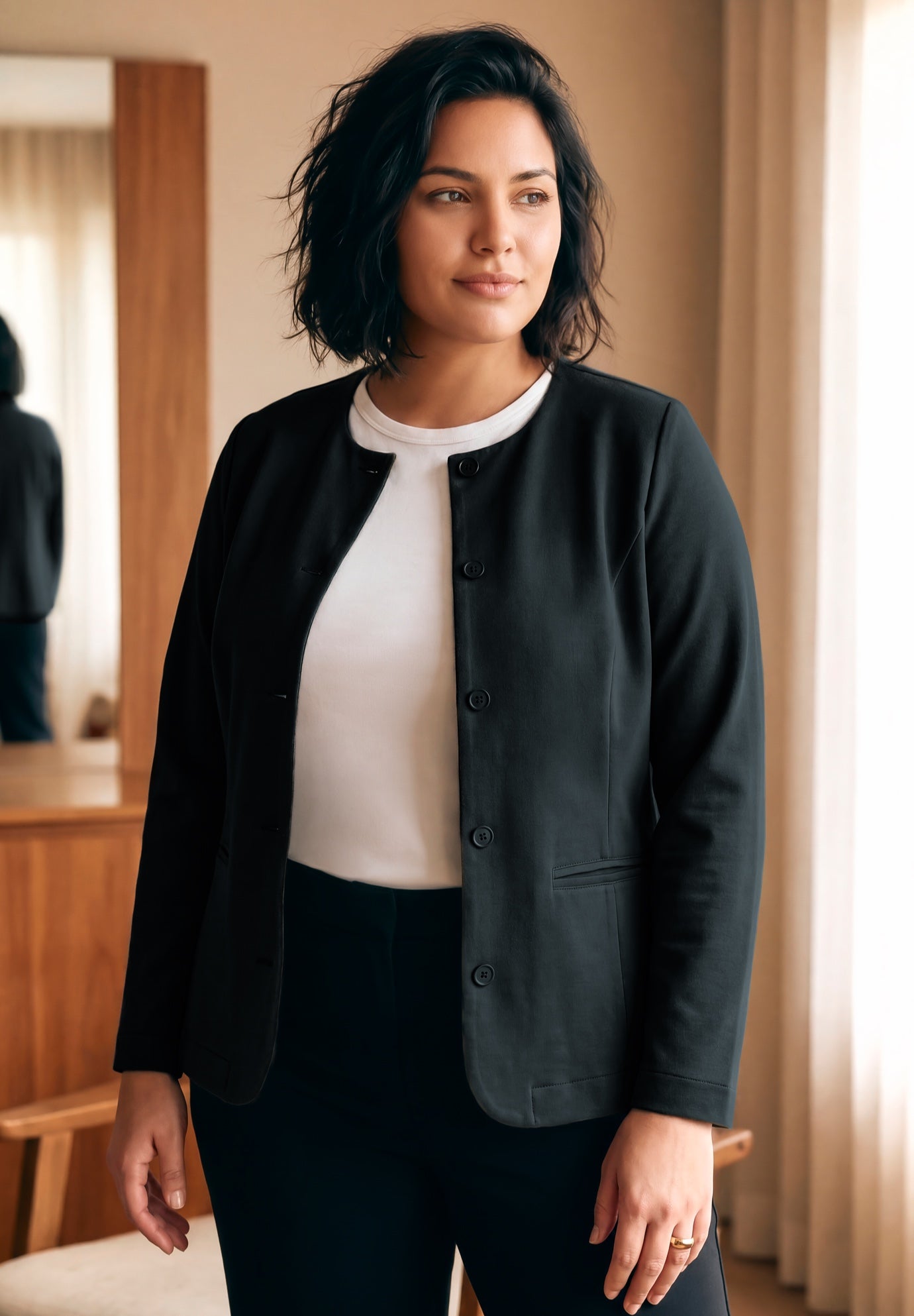 Ponte Button Blazer image number 0
