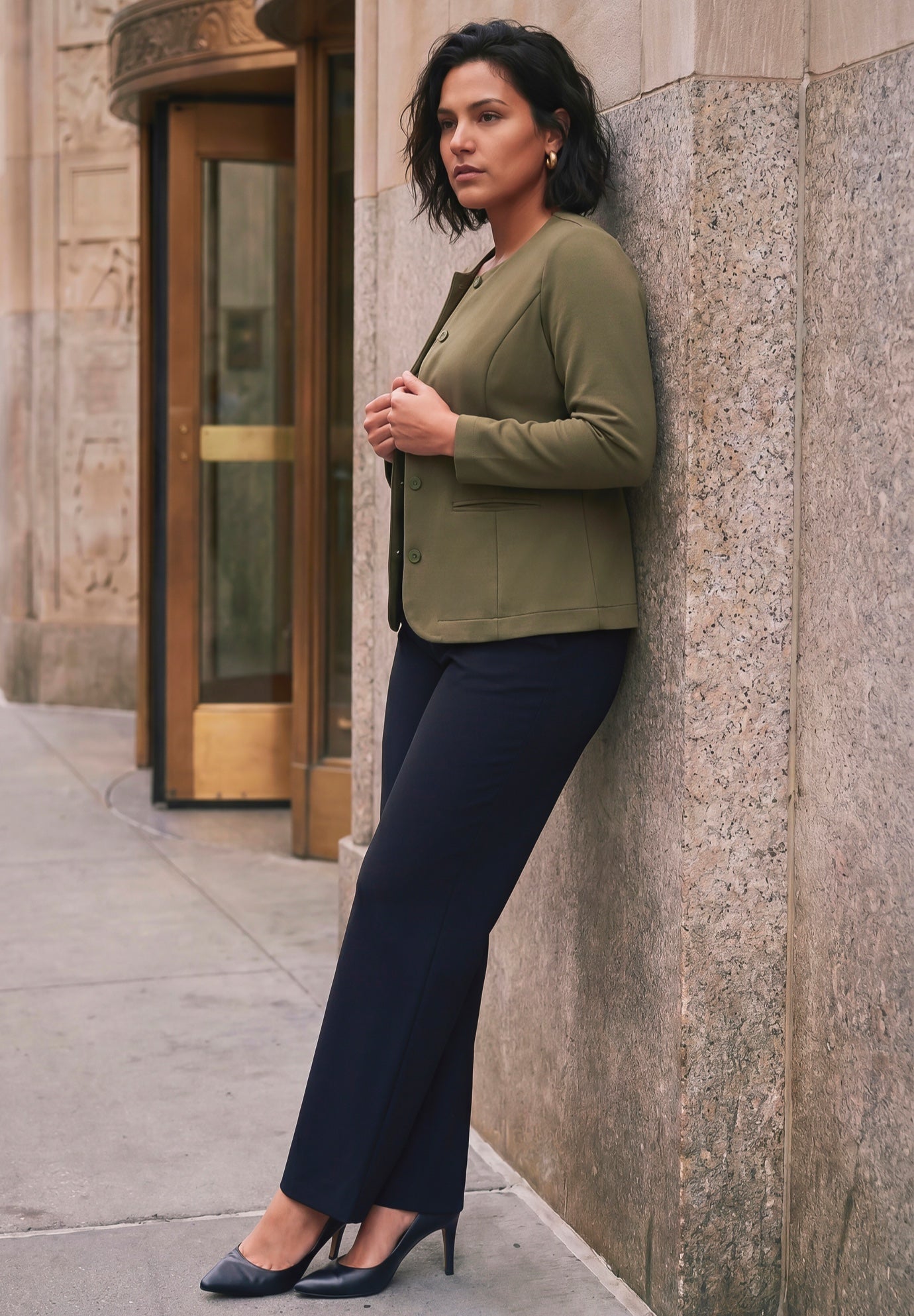Ponte Button Blazer image number 1