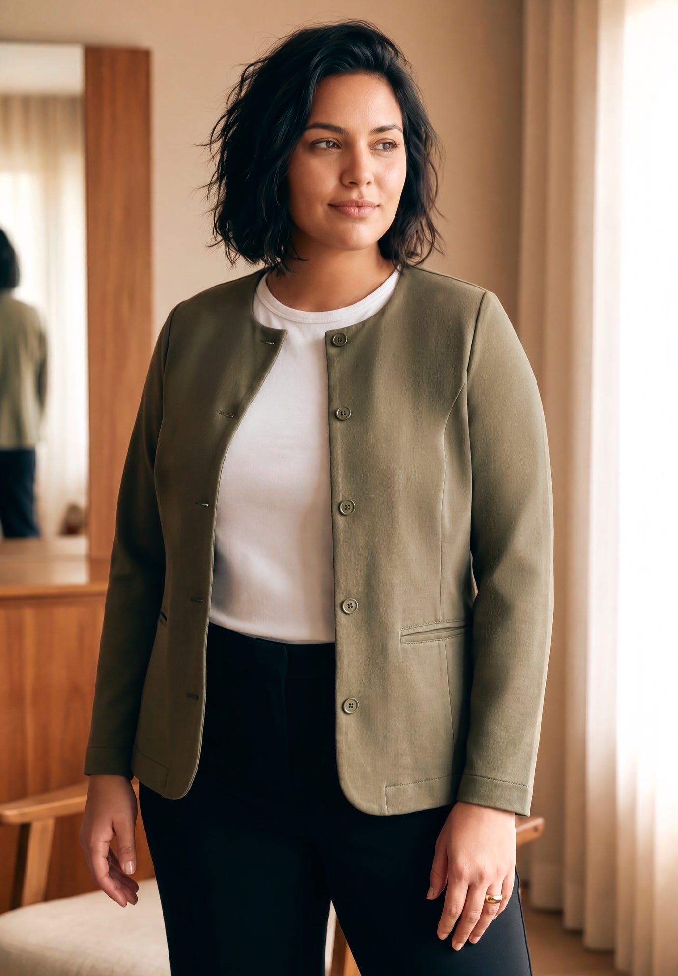 Ponte Button Blazer image number 0