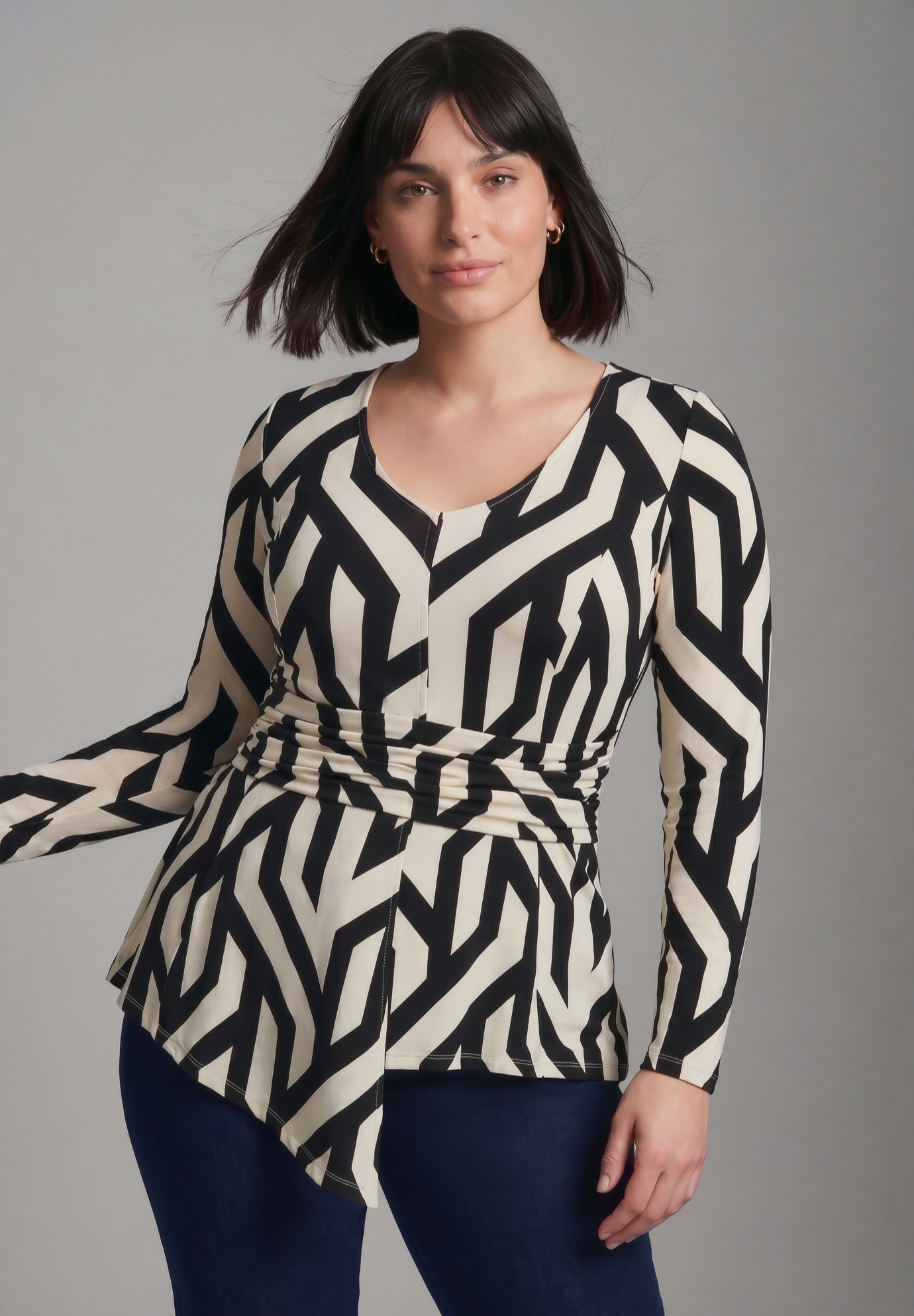 Delia Draped Asymmetrical Top image number 0