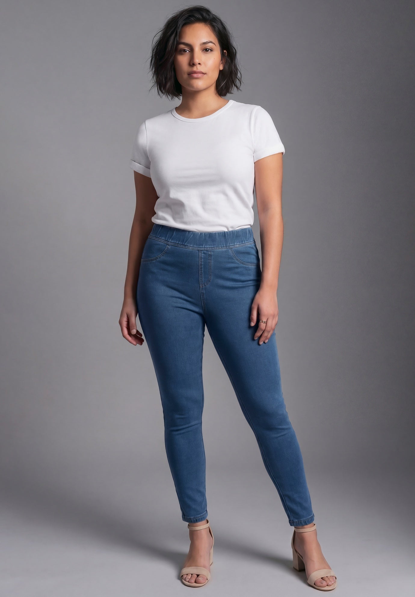 Gabrielle Knit Denim Legging image number 0