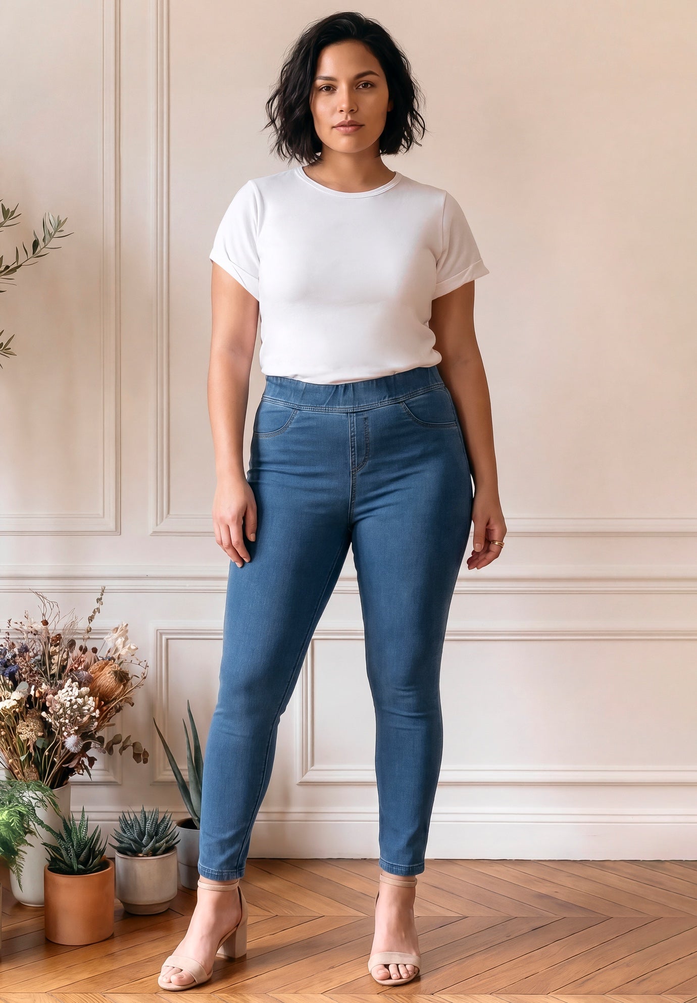 Gabrielle Knit Denim Legging image number 1