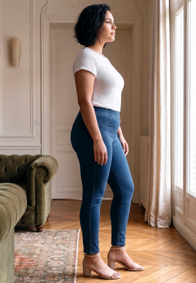 Gabrielle Knit Denim Legging image number 2