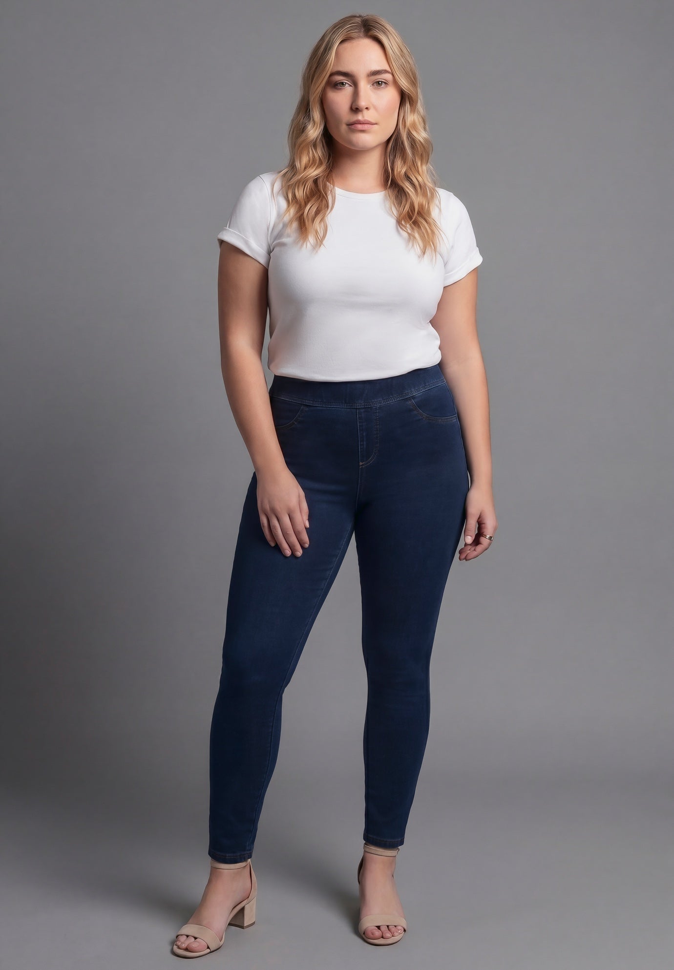 Gabrielle Knit Denim Legging image number 1