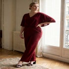 Twist Cape Metallic Jumpsuit image number 2