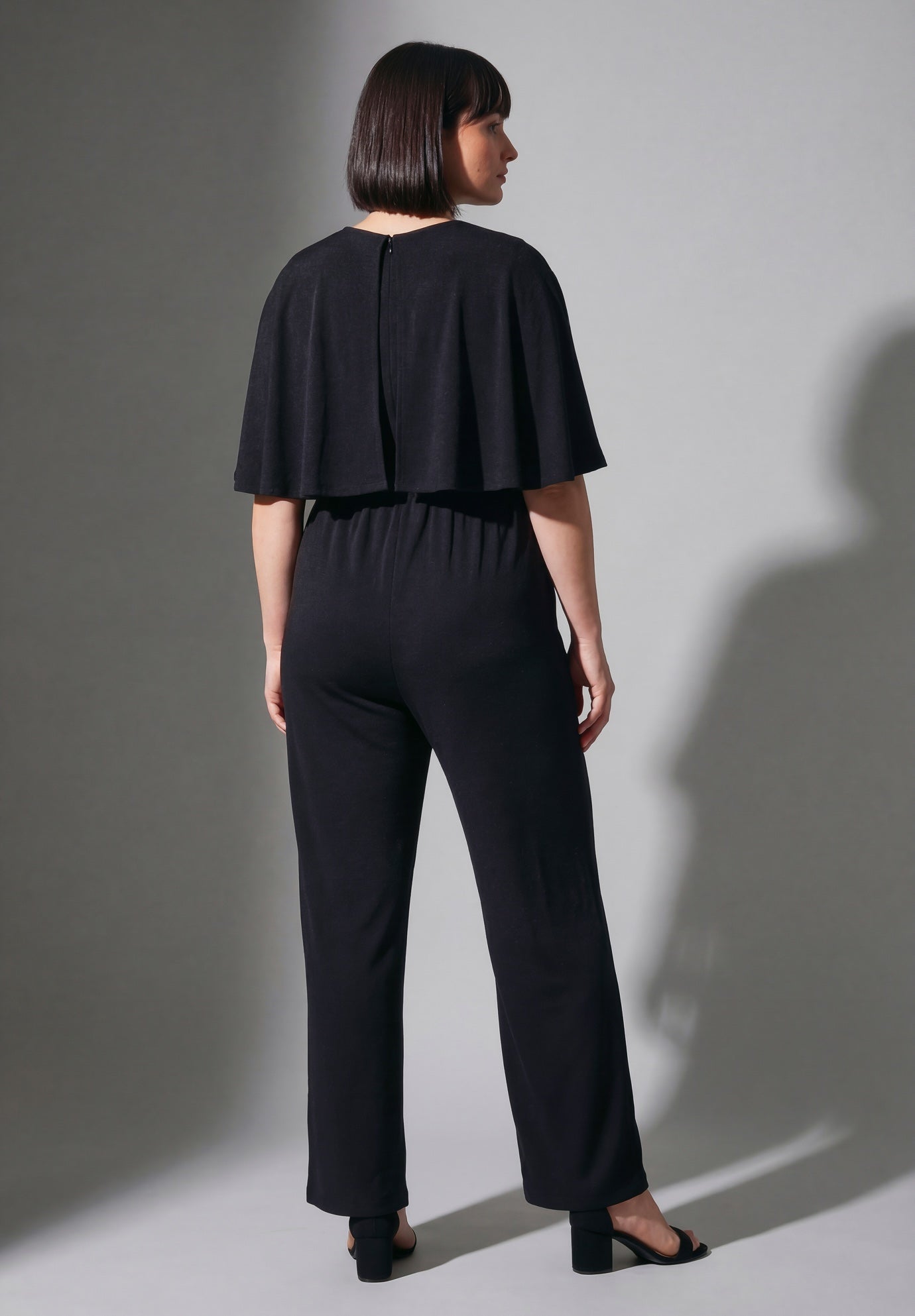 Twist Cape Metallic Jumpsuit image number 1