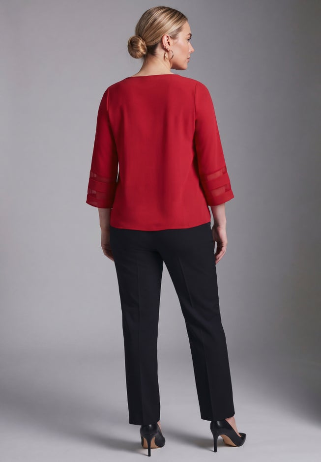 Sheer Bell Sleeve Tunic image number 3