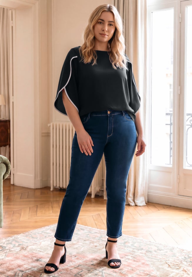 Contrast Tulip Blouse image number 1
