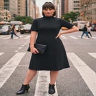 Ponte Fit & Flare Dress image number 0