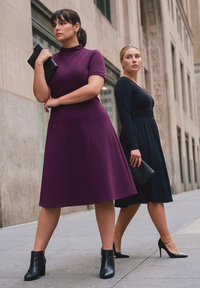 Ponte Fit & Flare Dress image number 2