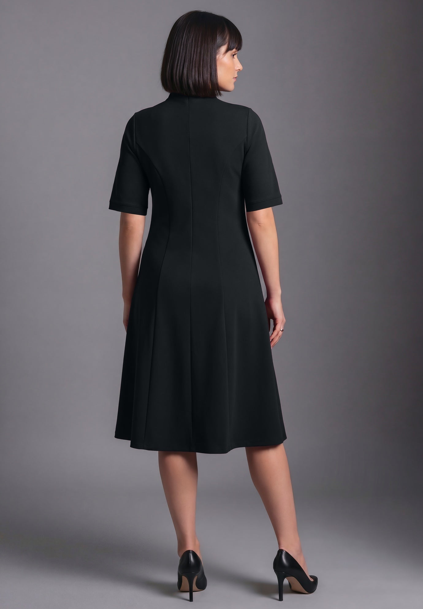 Ponte Fit & Flare Dress image number 2