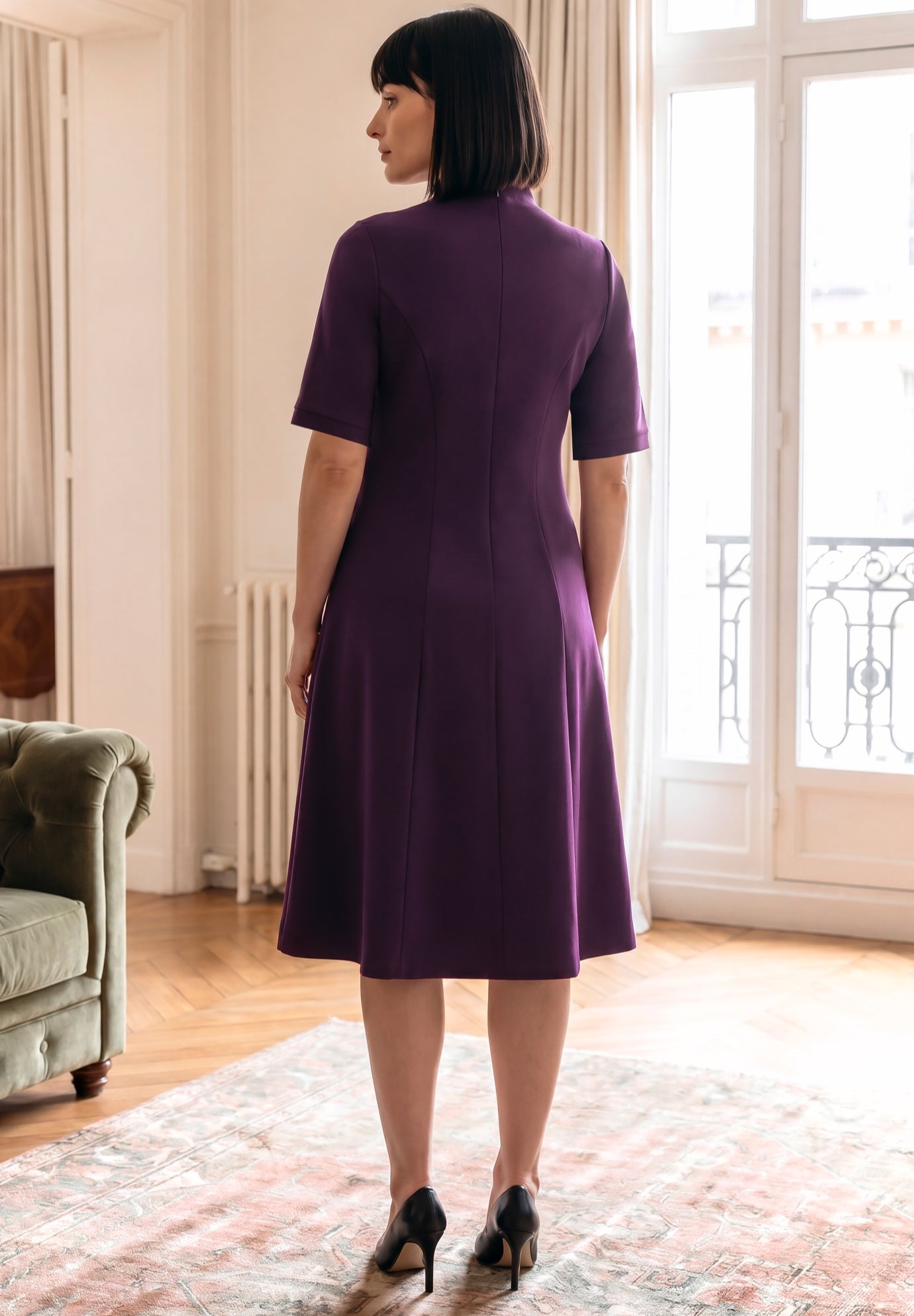 Ponte Fit & Flare Dress image number 3