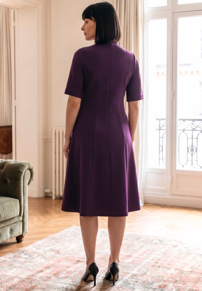 Ponte Fit & Flare Dress image number 3