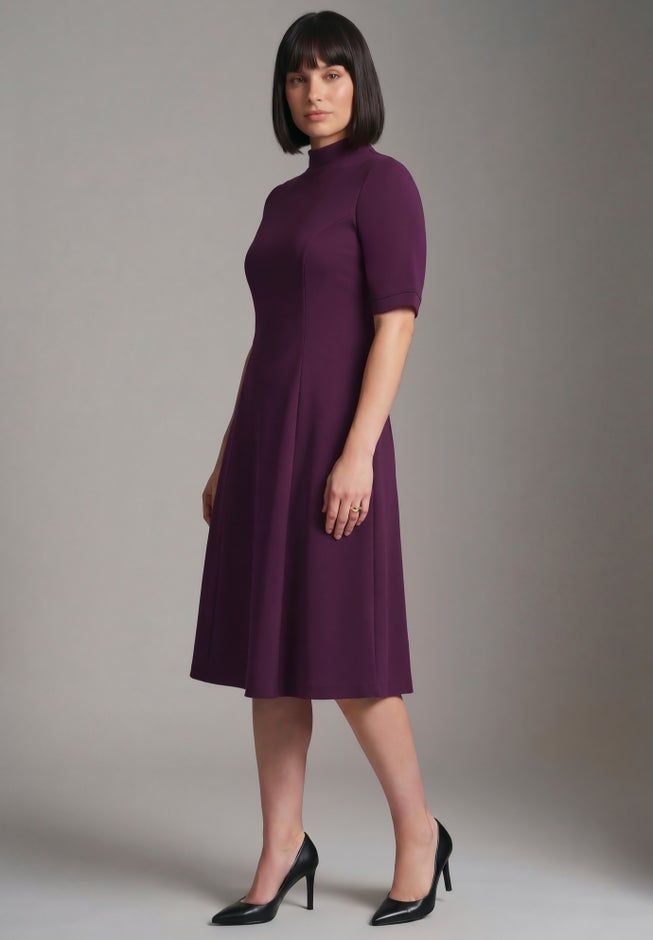 Ponte Fit & Flare Dress image number 4