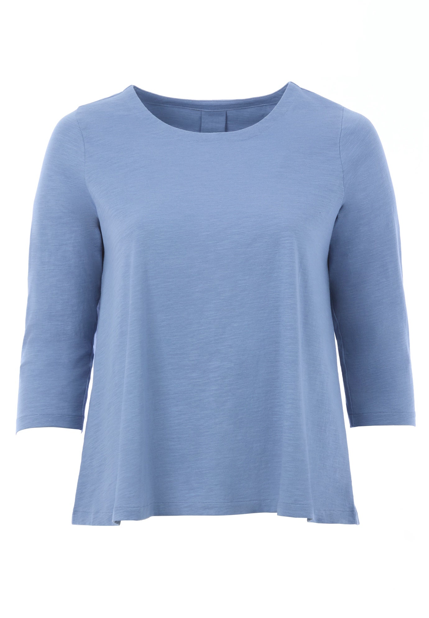 Cotton Jersey Slub Three-Quarter Sleeve Trapeze Tee image number 3