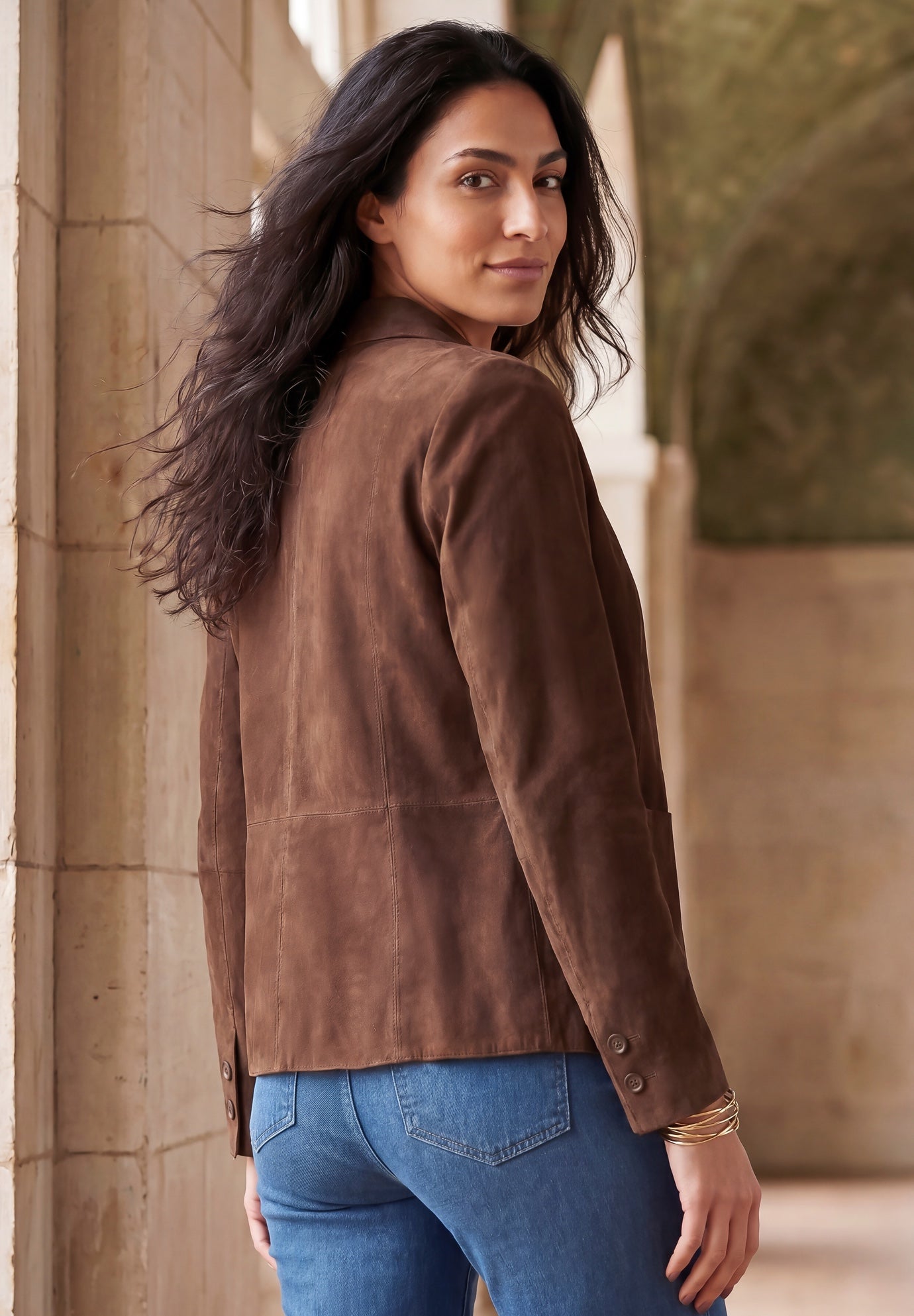 Downtown Suede Jacket with Mandarin Collar image number 1