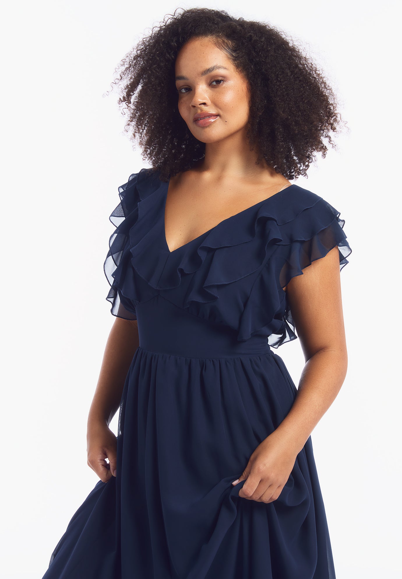 Ruffled Chiffon Maxi Dress image number 2