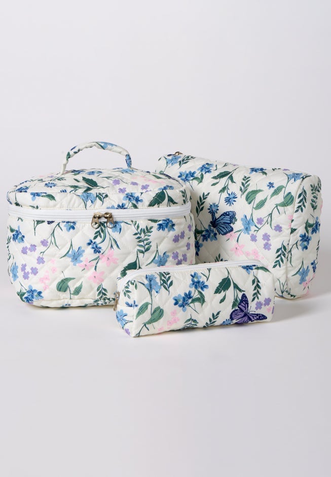 3-Piece Quilted Cosmetic Set image number 1