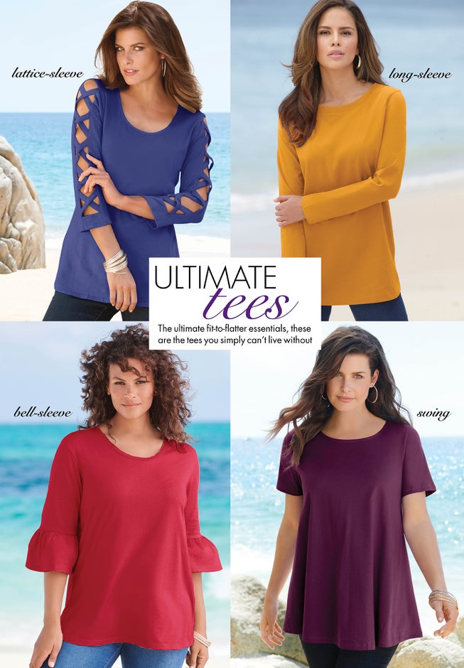 Plus Size Cotton Ultimate V-Neck Tee image number 3