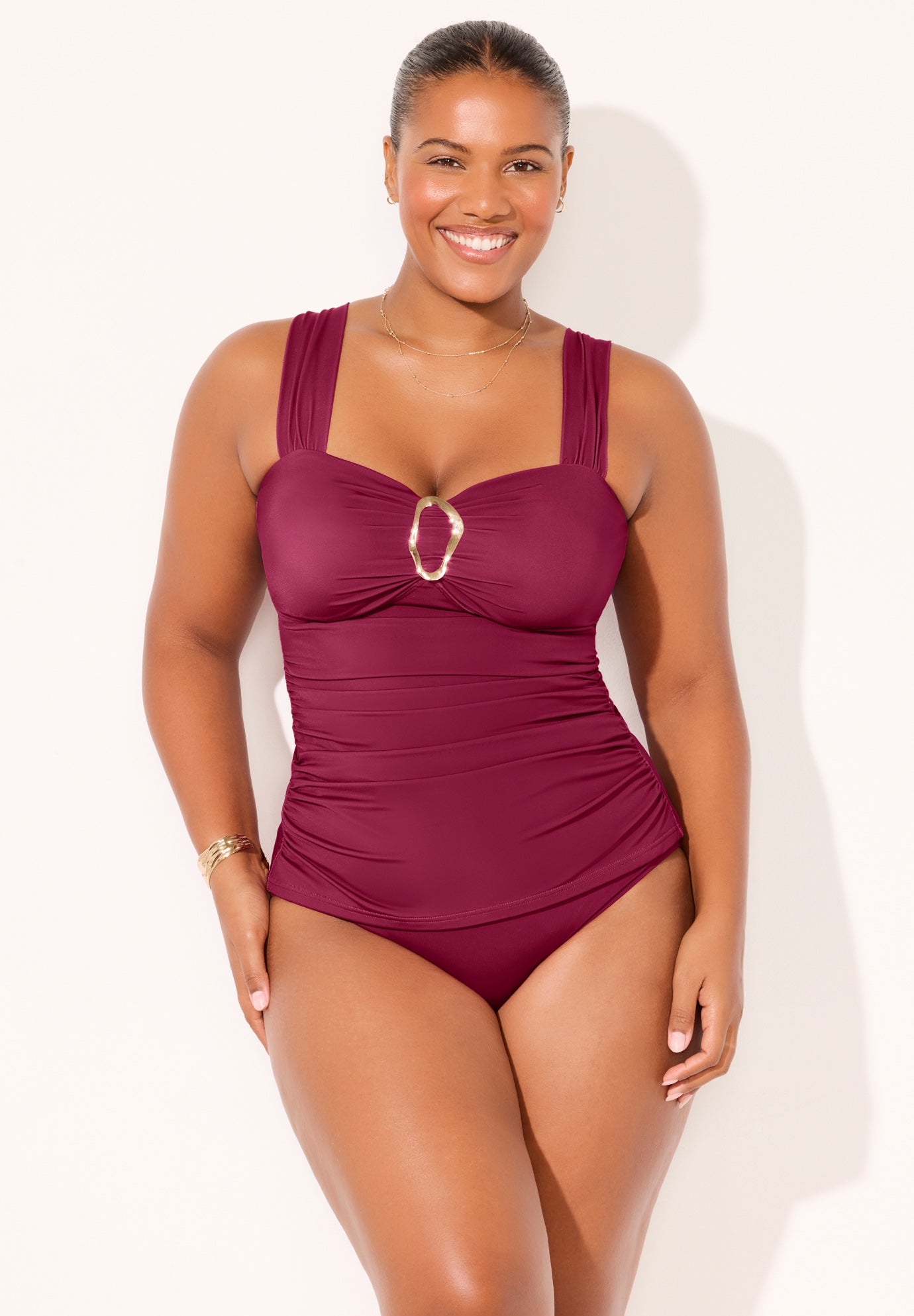 Sweetheart Ring Front Tankini Top image number 3