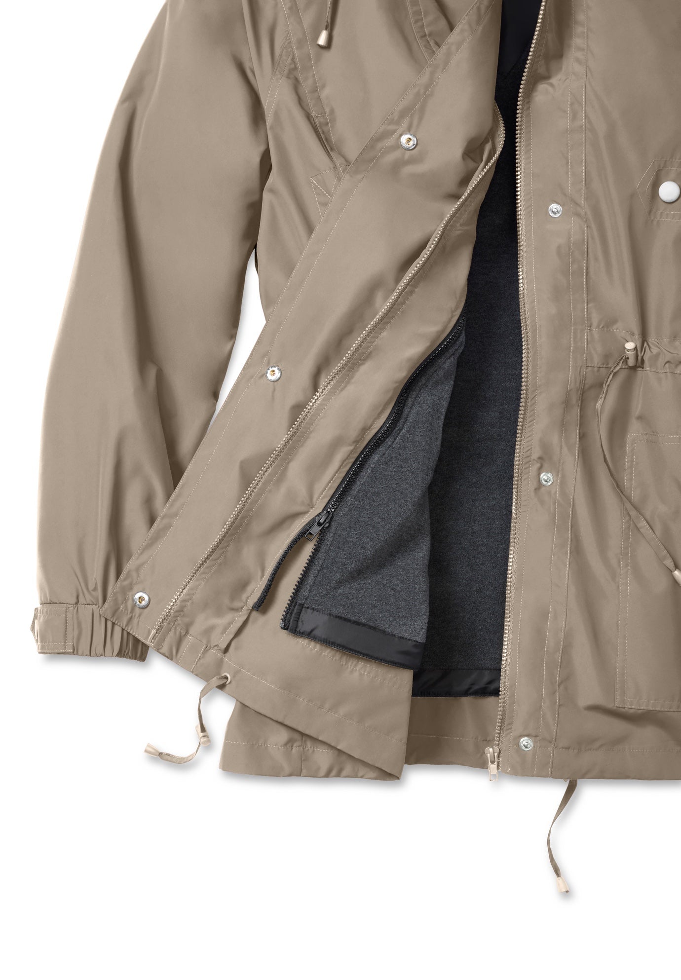 Taslon&reg; Anorak Jacket with Removable Fleece Lining image number 6