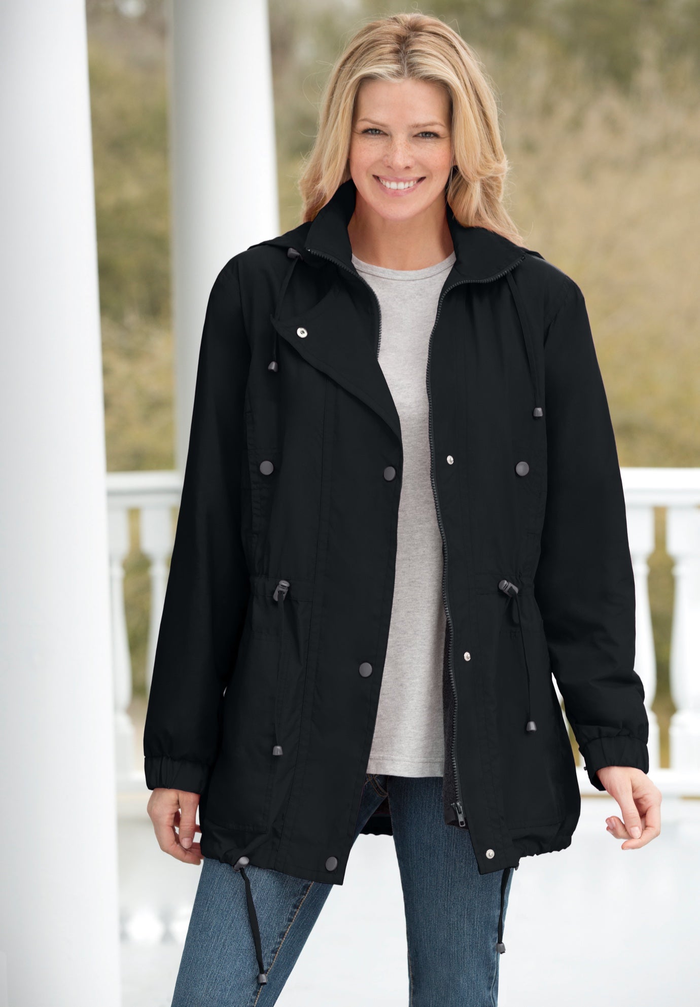 Taslon&reg; Anorak Jacket with Removable Fleece Lining image number 0